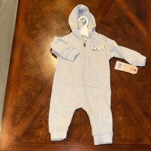 Levi's Light Blue Kids Hooded Footie